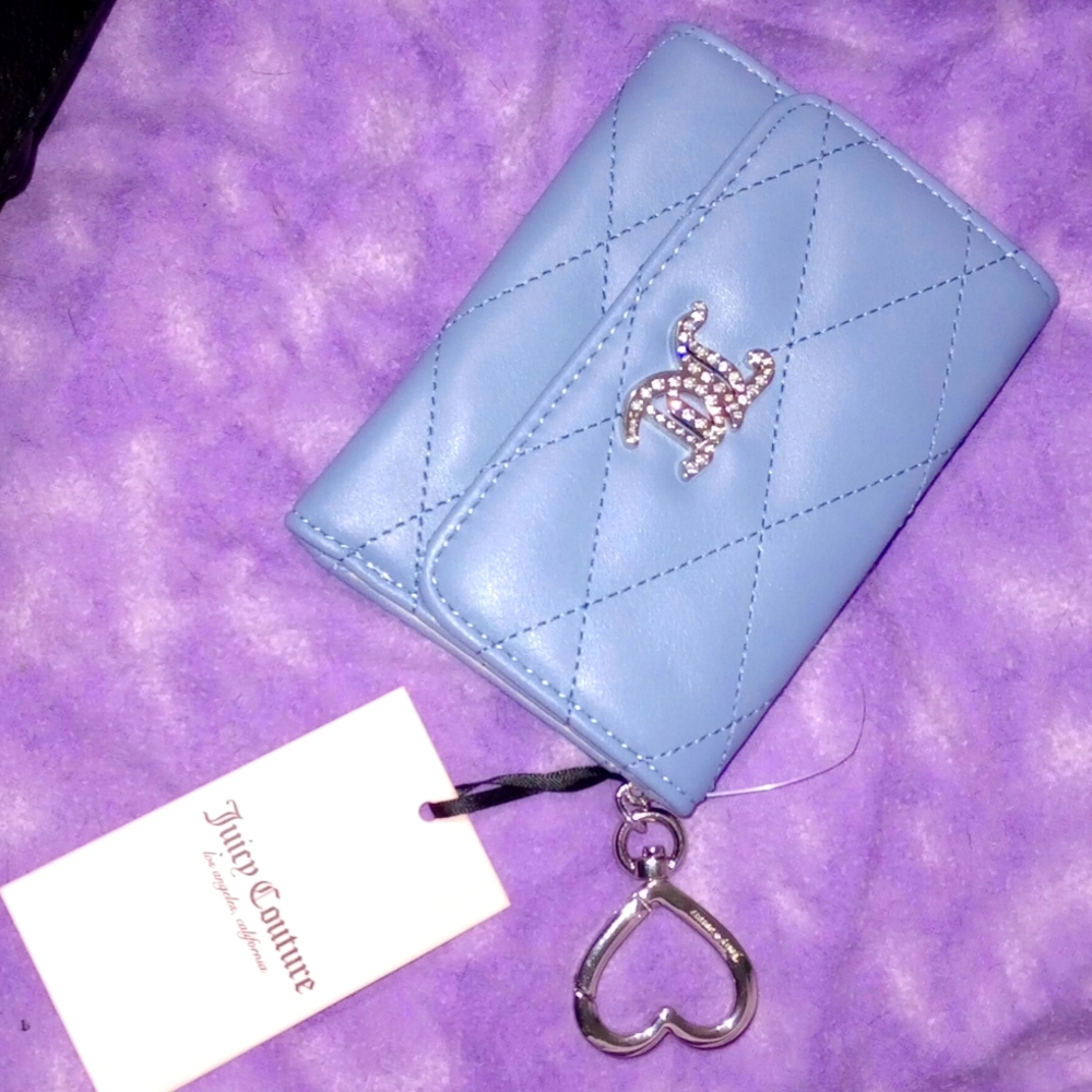 Tri-Fold Juicy Couture baby blue wallet!